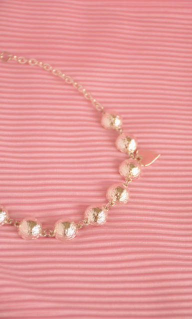 COLLIER À BULLES ROSE - ARGENT