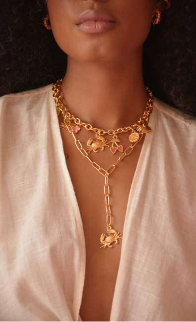 COLLIER À PINCE CRABE - OR