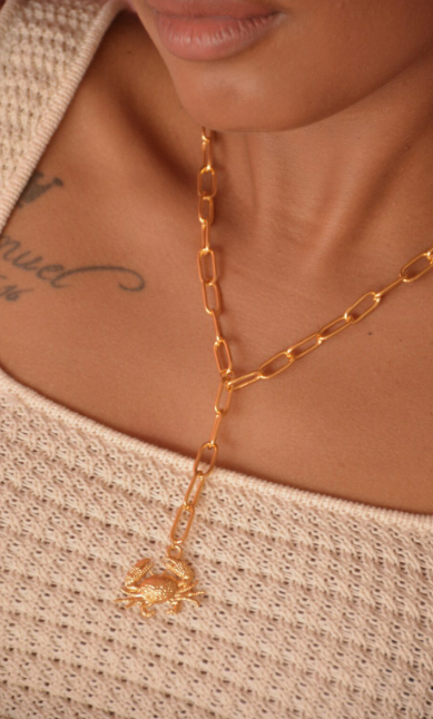 COLLIER À PINCE CRABE - OR