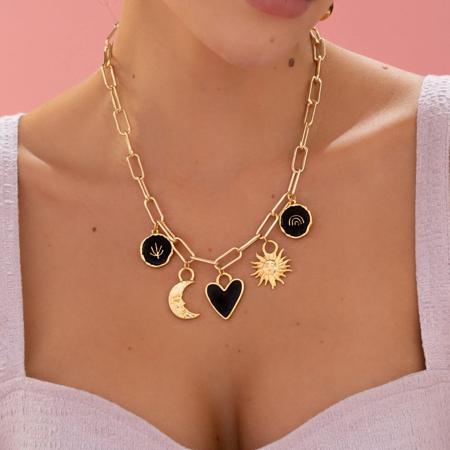 COLLIER MULTICHARM NOIR