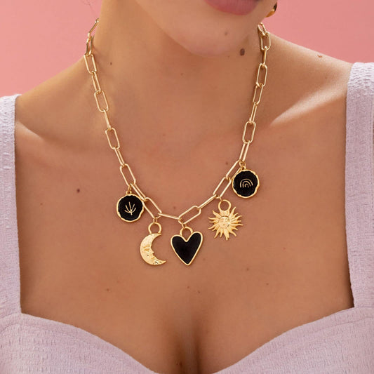 COLLIER MULTICHARM NOIR