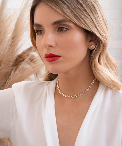 COLLIER TISSÉ - PETITES PERLES