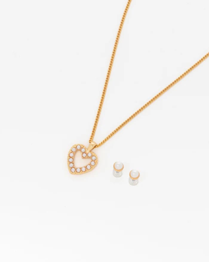 ENSEMBLE DE COLLIER MULTIPERLE + BOUCLES