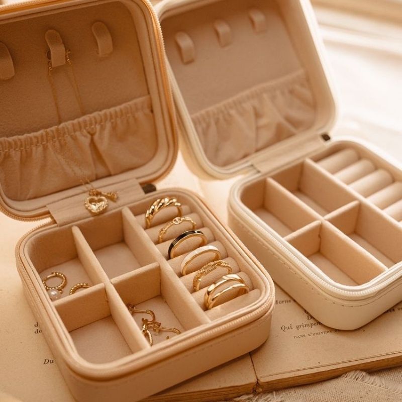 BOÎTE À BIJOUX CARRÉE - ROSE