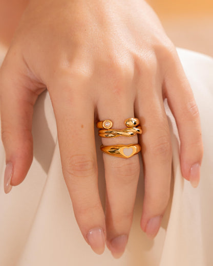 ENSEMBLE DE BAGUES * 3 PERLE