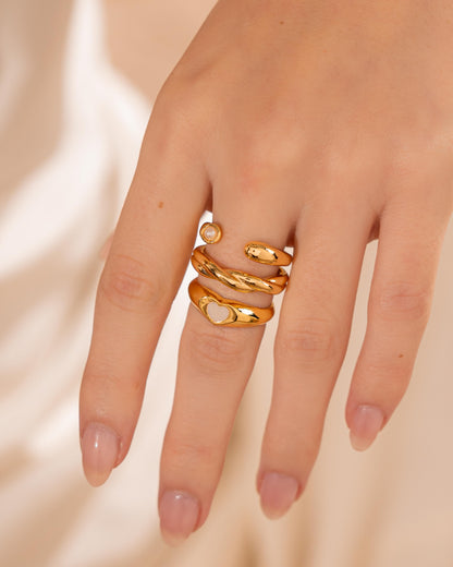 ENSEMBLE DE BAGUES * 3 PERLE