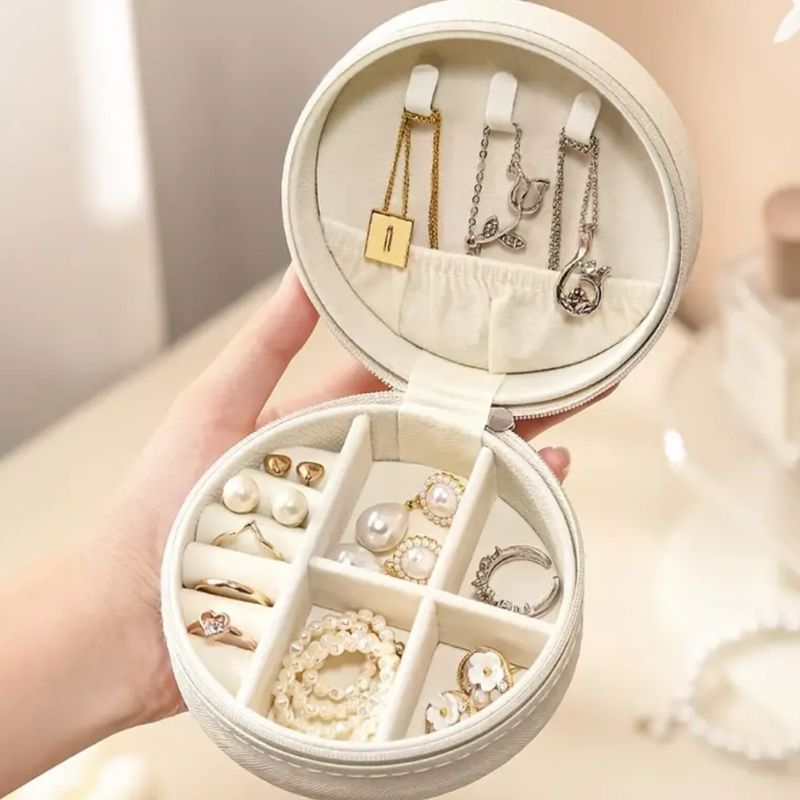 BOÎTE À BIJOUX RONDE - CRÈME