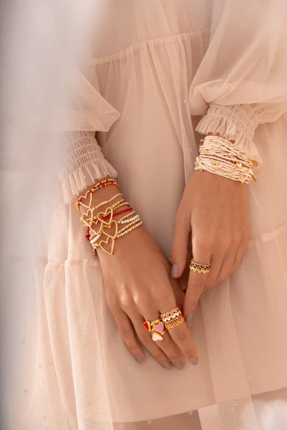 ENSEMBLE DE BRACELETS * 3 - COEUR DORÉ